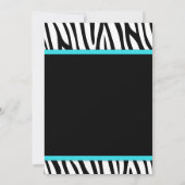 Zebra Blauwgroen blauw gedrukte Bow Sweet 16 verja Kaart (Achterkant)