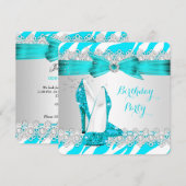 Zebra Blauwgroen blauw hooghiel Parelpleisterdag Kaart (Voorkant / Achterkant)