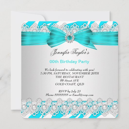 Zebra Blauwgroen blauw hooghiel Parelpleisterdag Kaart (Achterkant)