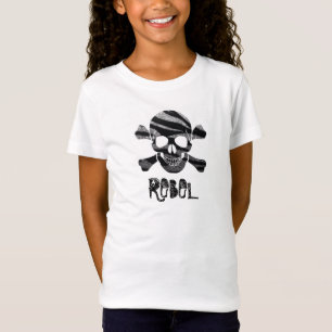 Zebra Bling Skull en Botten Rebel Kinder T-shirt