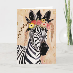 Zebra bloemen kaart