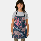 Zebra Bloemen Kleurrijk Gepersonaliseerd Patroon Schort (Insitu)