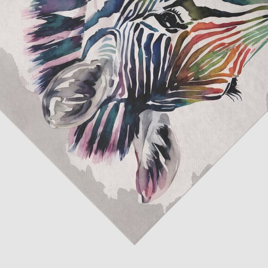 Zebra Bloemen Waterverf Kunst Tissuepapier (Detail)