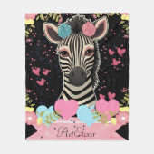 Zebra bloemenhart print deken (Voorkant)
