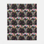 Zebra Bloemenhartpatroon Fleece Deken (Voorkant)