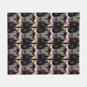 Zebra Bloemenhartpatroon Fleece Deken (Voorkant (Horizontaal))