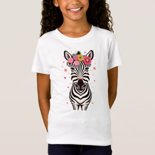 zebra bloemkracht t-shirt (Voorkant)