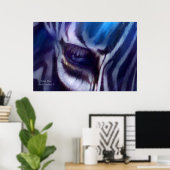 Zebra Blue Art Poster/Afdruk Poster (Thuiskantoor)