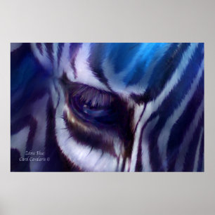 Zebra Blue Art Poster/Afdruk Poster