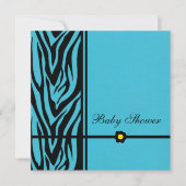 Zebra Blue-Baby shower Boy Kaart (Voorkant)