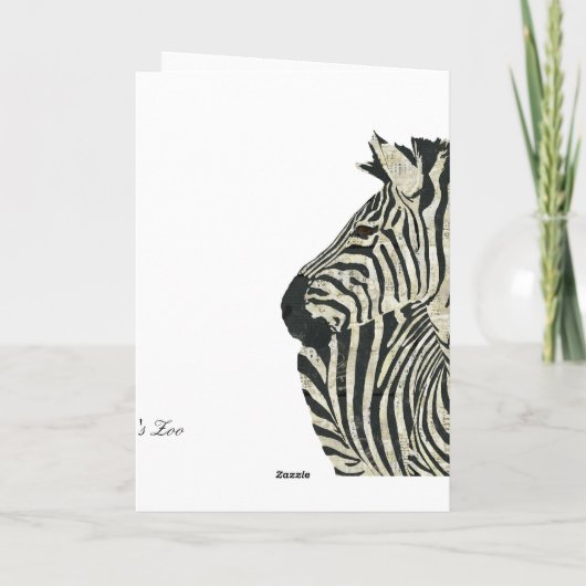 Zebra Blue Birthday Kaart (Achterkant)