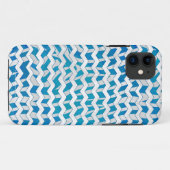 Zebra Blue en White Chevron Case-Mate iPhone Case (Achterkant (horizontaal))