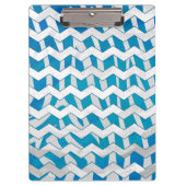 Zebra Blue en White Chevron Klembord (Voorkant)