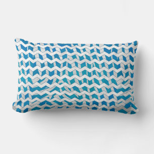 Zebra Blue en White Chevron Kussen