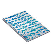 Zebra Blue en White Chevron Notitieboek (Rechterzijde)