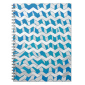 Zebra Blue en White Chevron Notitieboek (Voorkant)