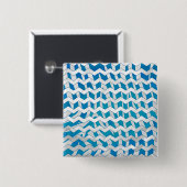 Zebra Blue en White Chevron Vierkante Button 5,1 Cm (Voorkant /achterkant)