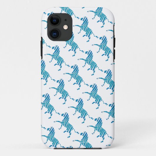 Zebra Blue en White Silhouette Case-Mate iPhone Case (Achterkant)