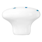 Zebra Blue en White Silhouette Keramische Knop (Zijkant)