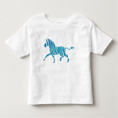 Zebra Blue en White Silhouette Kinder Shirts (Voorkant)