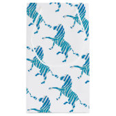 Zebra Blue en White Silhouette Klein Cadeauzakje (Achterkant)