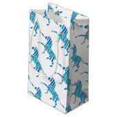 Zebra Blue en White Silhouette Klein Cadeauzakje (Achterkant Gekanteld)