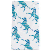 Zebra Blue en White Silhouette Klein Cadeauzakje (Voorkant)