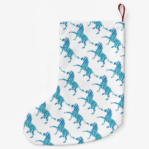 Zebra Blue en White Silhouette Kleine Kerstsok