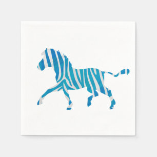 Zebra Blue en White Silhouette Servetten