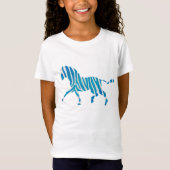 Zebra Blue en White Silhouette T-shirt (Voorkant)