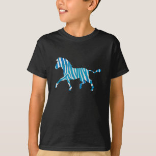 Zebra Blue en White Silhouette T-shirt