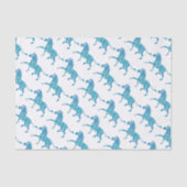 Zebra Blue en White Silhouette Tissuepapier (Voorkant)