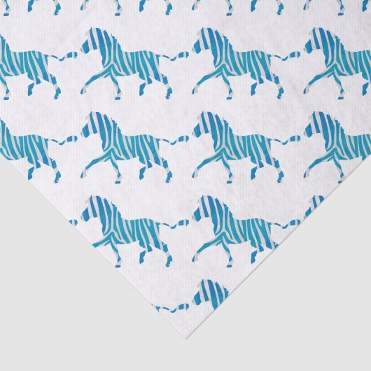 Zebra Blue en White Silhouette Tissuepapier (Detail)