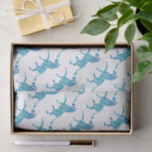 Zebra Blue en White Silhouette Tissuepapier (Geschenk)