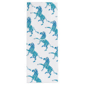 Zebra Blue en White Silhouette Wijn Cadeautas (Achterkant)
