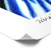 Zebra Blue poster van Lee Vandergrift (Hoek)