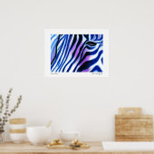 Zebra Blue poster van Lee Vandergrift (Keuken)