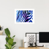 Zebra Blue poster van Lee Vandergrift (Thuiskantoor)