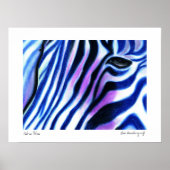 Zebra Blue poster van Lee Vandergrift (Voorkant)