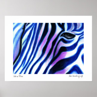 Zebra Blue poster van Lee Vandergrift
