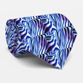 Zebra Blue Stropdas van Lee Vandergrift (Opgerold)