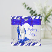 Zebra Blue White Blue Hielleace Pareldag Kaart (Staand voorkant)