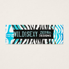 Zebra Blue Wildest Stripe Ornamentation Mini Visitekaartjes