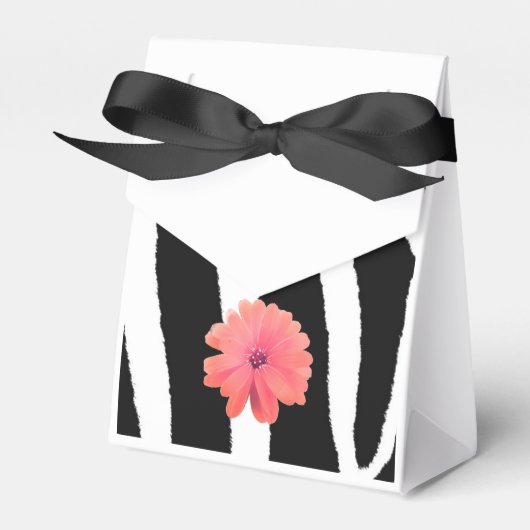 Zebra bont patroon met bloem bedankdoosjes (Voorkant Zijde)