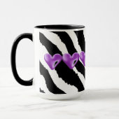 Zebra bontdruk met harten mok (Links)