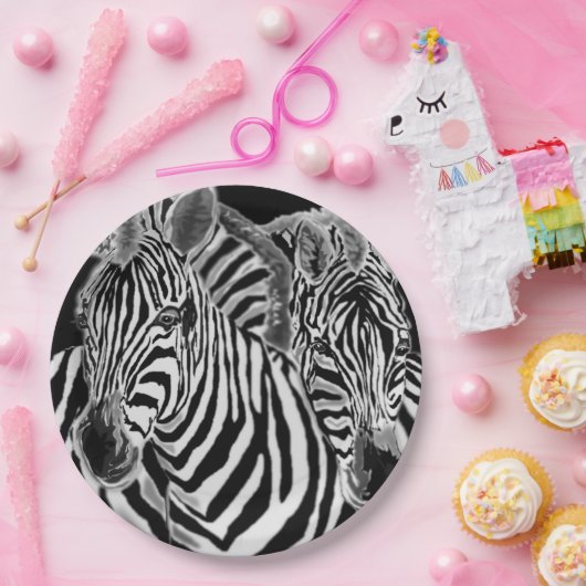 Zebra Borden Papieren Bordje (Feest)