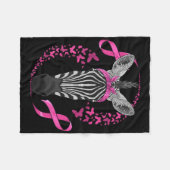 Zebra Borstkanker Bewustzijn Pink Bandana Cancer Fleece Deken (Voorkant (Horizontaal))