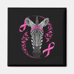 Zebra Borstkanker Bewustzijn Pink Bandana Cancer Magneet