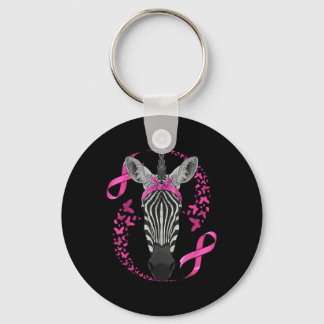 Zebra Borstkanker Bewustzijn Pink Bandana Cancer Sleutelhanger