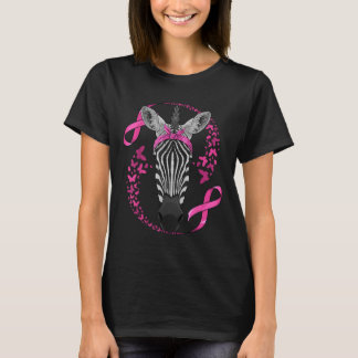 Zebra Borstkanker Bewustzijn Pink Bandana Cancer T-shirt